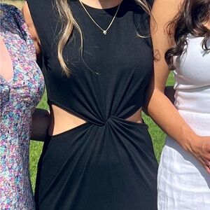 Elegant Black Cutout Dress
